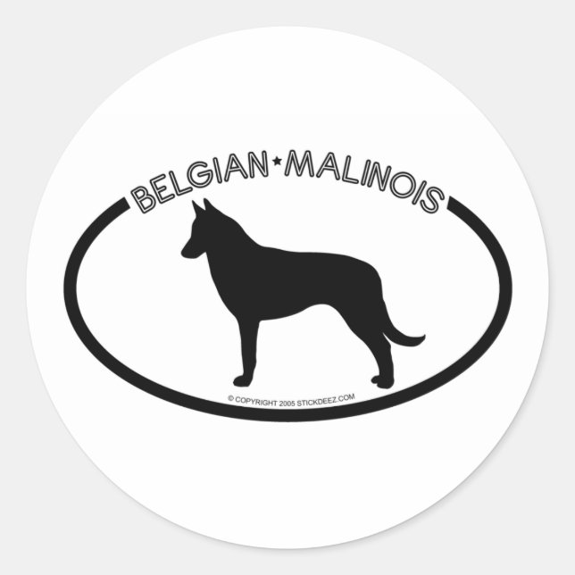 Belgian Malinois Silhouette Black Sticker (Front)