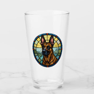 Belgian Malinois Stained Glass Style Illustration