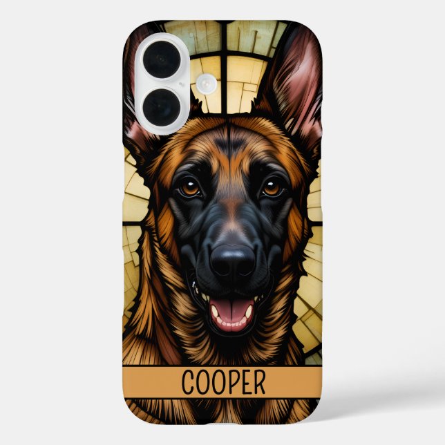 Belgian Malinois Stained Glass Style Illustration Case-Mate iPhone Case (Back)