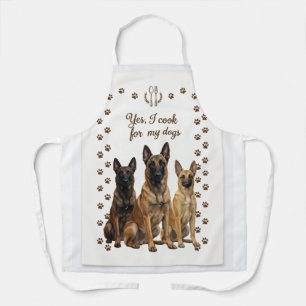 Belgian Malinois Trio Custom Cooking Apron