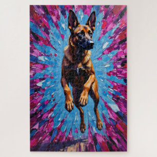 Belgian Malinois Valentine's Day Shattered Heart Jigsaw Puzzle