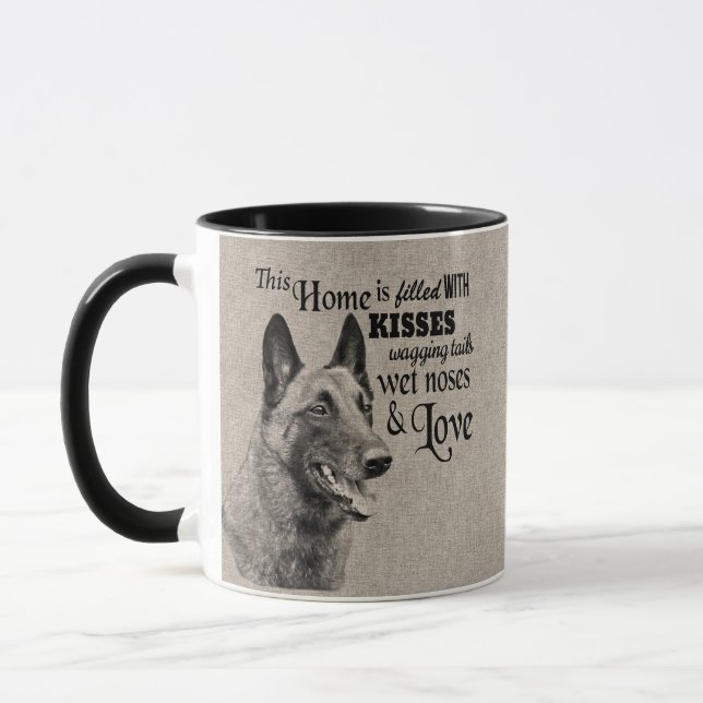 Belgian Malinois vintage portrait cute quote Mug (Left)