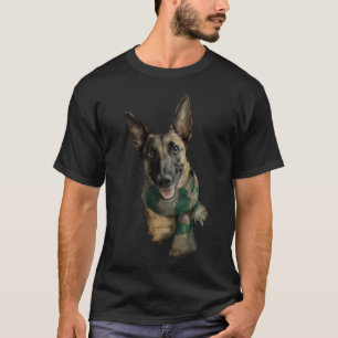 Belgian Malinois Wearing a Scarf 2 T-Shirt