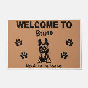 Belgian Malinois Welcome Personalized Custom Doormat