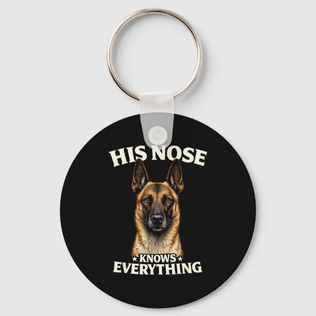 Belgian malinois working dog lover design  key ring (Front)