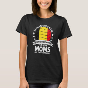 Belgian Mum Belgium Mothers Day Mama Belgian Ameri T-Shirt