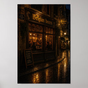 Belgian Night Alehouse Reflections Poster