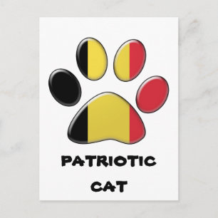 Belgian patriotic cat postcard