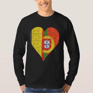 Belgian Portuguese Flag Heart T-Shirt