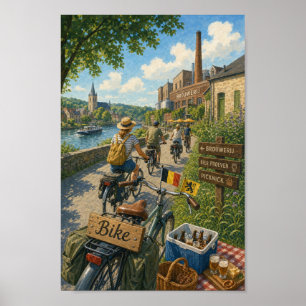 Belgian Riverside Brewery Bike Tour Poster