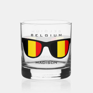 Belgian Shades custom name Whiskey Glass