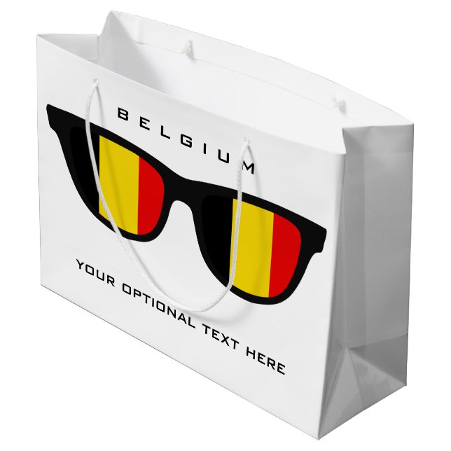 Belgian Shades custom text & colour gift bag (Back Angled)