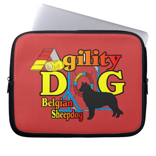 Belgian Sheepdog Agility Laptop Sleeve (Front)