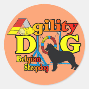 Belgian Sheepdog Agility Shirts Gifts Classic Round Sticker