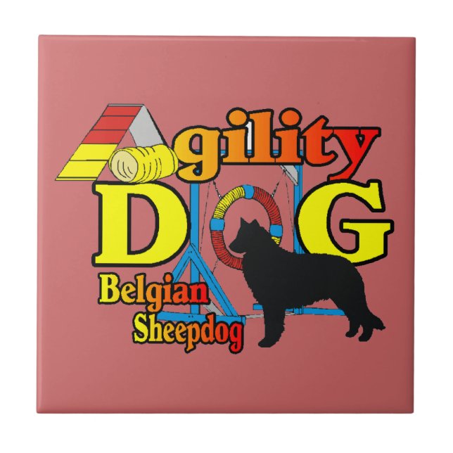 Belgian Sheepdog Agility Tile (Front)