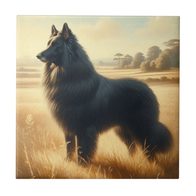 Belgian Sheepdog Ceramic Tile (Front)
