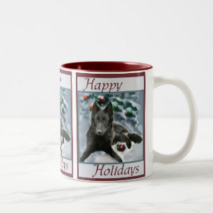 Belgian Sheepdog Christmas Gifts Two-Tone Coffee Mug