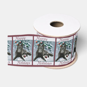 Belgian Sheepdog Christmas Holiday Grosgrain Ribbon