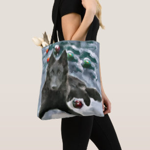 Belgian Sheepdog Christmas Tote Bag