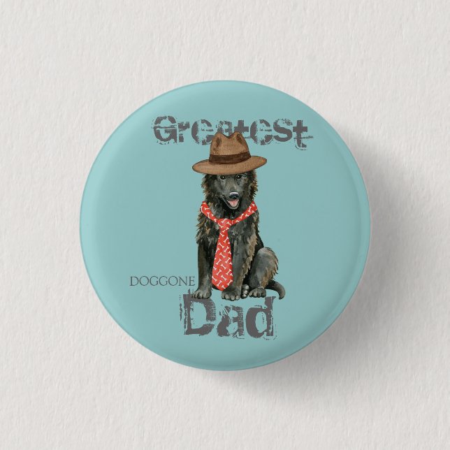 Belgian Sheepdog Dad 3 Cm Round Badge (Front)