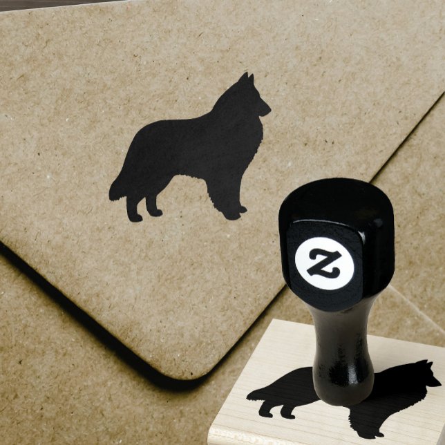Belgian Sheepdog Dog Breed Silhouette Rubber Stamp (Creator Uploaded)