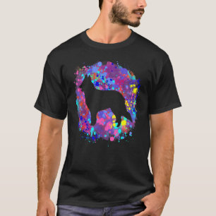 Belgian Sheepdog Dog Pink Watercolor Splatter Art T-Shirt