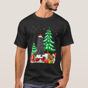 Belgian Sheepdog Dog Wearing Christmas Hat Tree Li T-Shirt