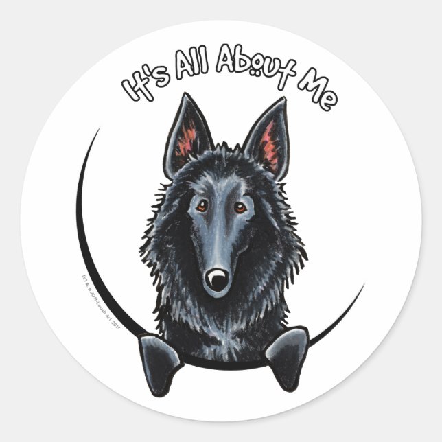 Belgian Sheepdog IAAM Classic Round Sticker (Front)