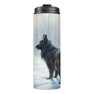 Belgian Sheepdog Let It Snow Christmas Thermal Tumbler