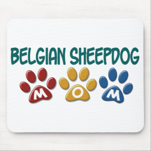 BELGIAN SHEEPDOG MOM Paw Print Mouse Pad