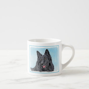 Belgian Sheepdog Painting - Cute Original Dog Art Espresso Cup