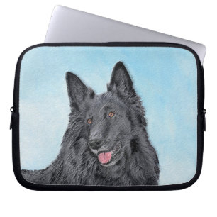 Belgian Sheepdog Painting - Cute Original Dog Art Laptop Sleeve