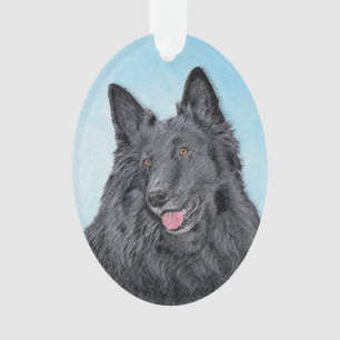 Belgian Sheepdog Painting - Cute Original Dog Art Ornament