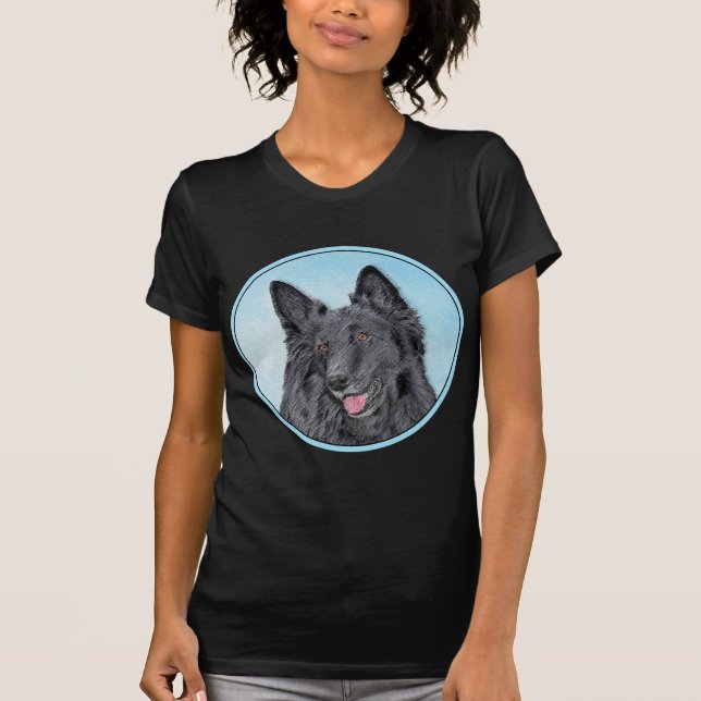 Belgian Sheepdog Painting - Cute Original Dog Art T-Shirt (Front)