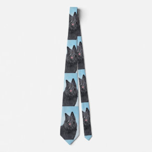 Belgian Sheepdog Painting - Cute Original Dog Art Tie