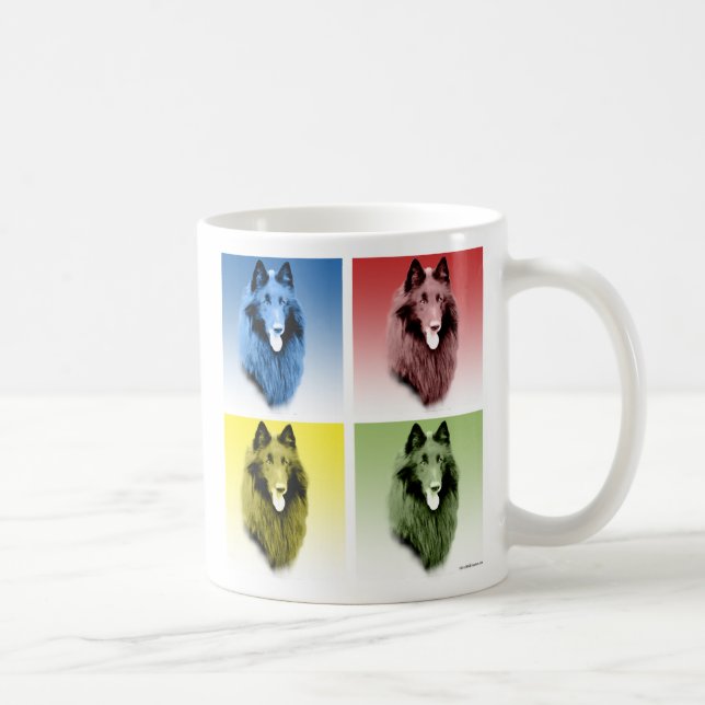 Belgian Sheepdog Pop Art Coffee Mug (Right)