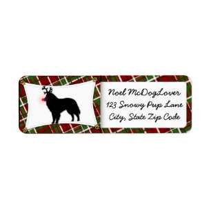 Belgian Sheepdog Reindeer Christmas Return Address Label