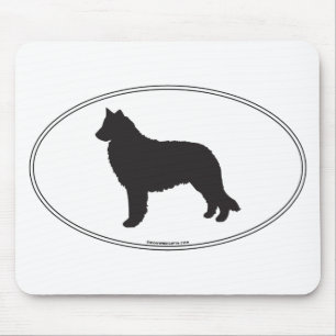 Belgian Sheepdog Silhouette Mouse Pad