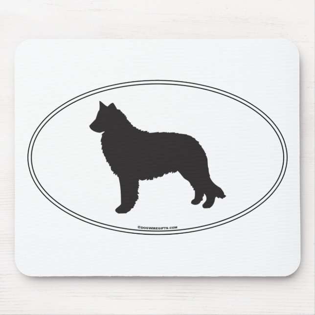 Belgian Sheepdog Silhouette Mouse Pad (Front)