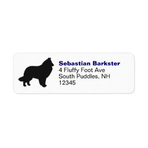 Belgian Sheepdog Silhouette Return Address Label