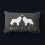 Belgian Sheepdog Silhouettes with Heart and Text Lumbar Cushion<br><div class="desc">Belgian Sheepdog Silhouettes with Heart and Personalised Text</div>