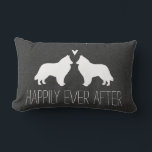 Belgian Sheepdog Silhouettes with Heart and Text Lumbar Cushion<br><div class="desc">Belgian Sheepdog Silhouettes with Heart and Personalised Text</div>