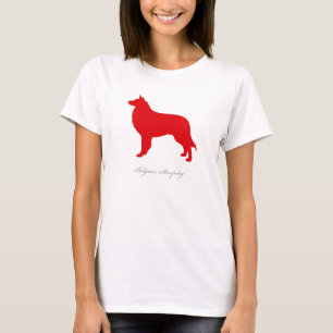 Belgian Sheepdog T-shirt (red silhouette)