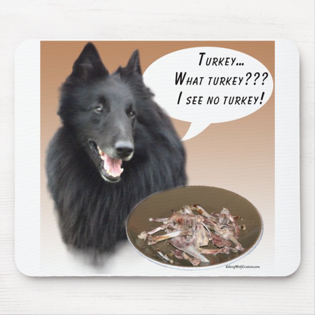 Belgian Sheepdog Turkey Mouse Pad (Front)