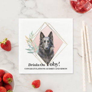 Belgian Sheepdog Wedding Napkins With Dogs Photo