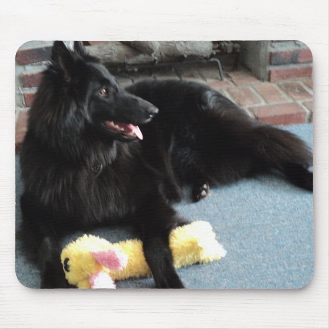 Belgian Shepherd by the Fireplace Mouse Pad (Front)