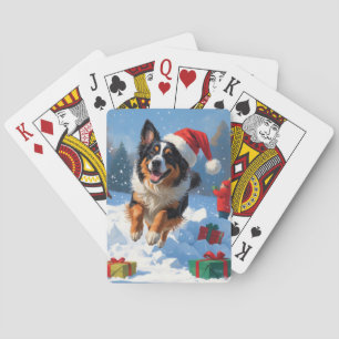 Belgian Shepherd Christmas Festive Snow Scene Playing Cards
