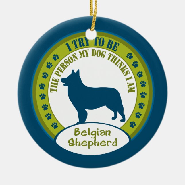 Belgian Shepherd | Christmas Ornament (Front)