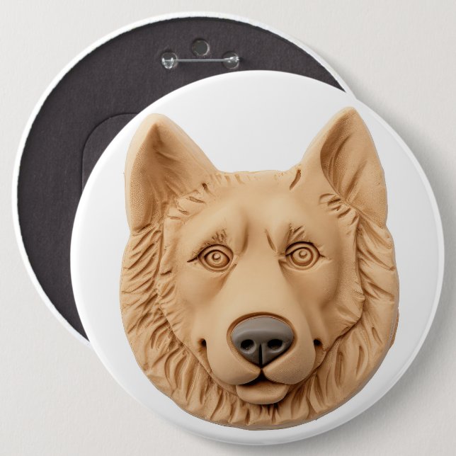 Belgian Shepherd Dog 3D Inspired 6 Cm Round Badge (Front & Back)