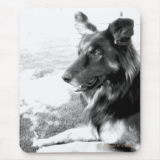 Belgian Shepherd Dog Black and White Mousepad (Front)
